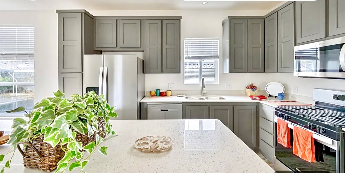 Kitchen cabinetry and countertop in a BMH home example